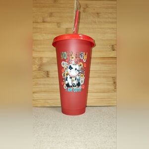Hand Crafted Red Color Changing Plastic Cow Tumbler